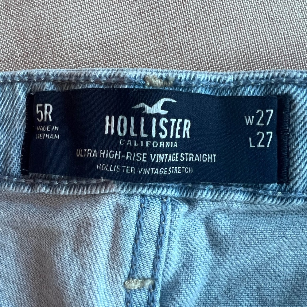 Hollister Ultra High Rise Vintage Straight Jeans Distressed Womens 5R W27 L27 - Picture 4 of 4